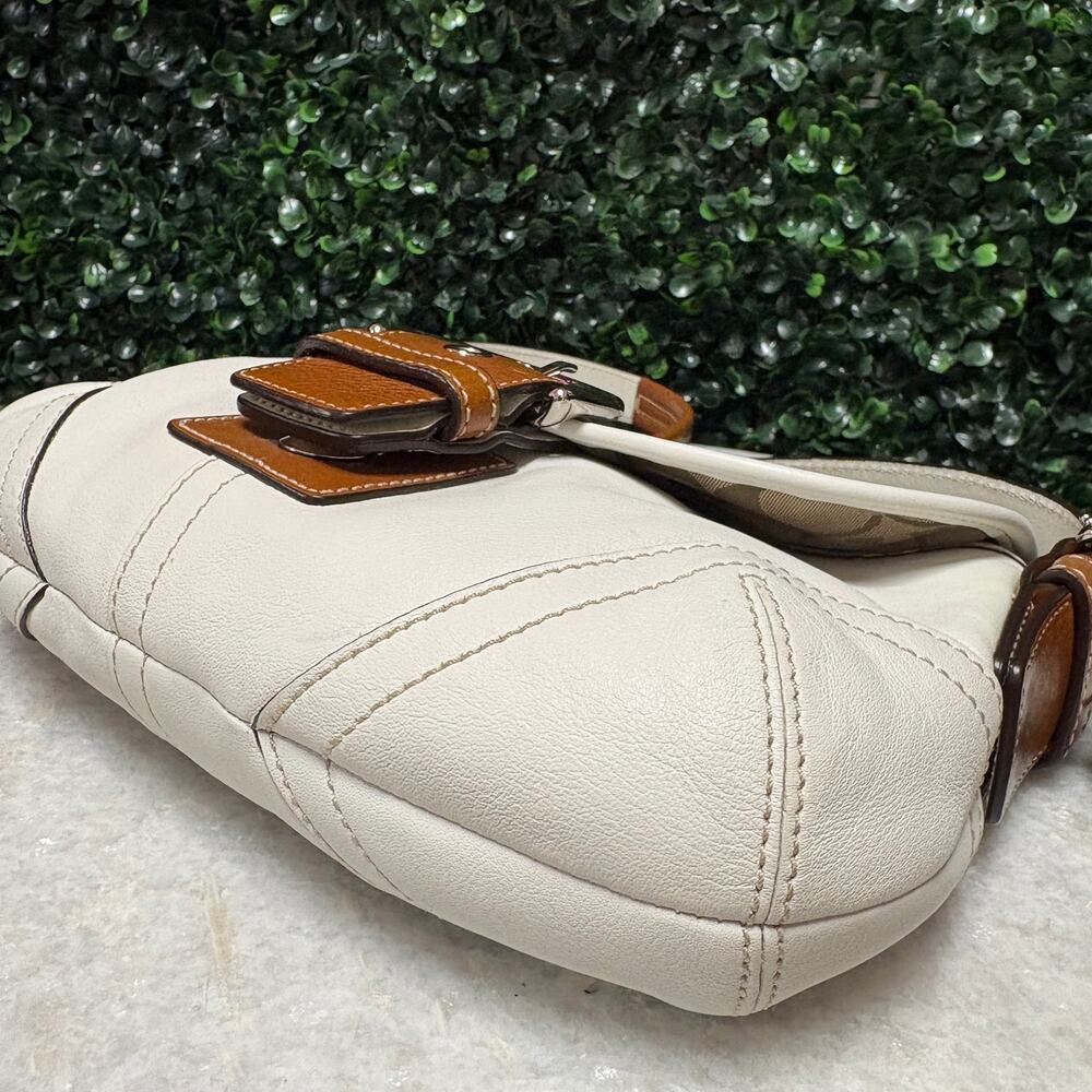 Coach SoHo Shoulder Bag white brown leather vintage y2k - Picture 5 of 15